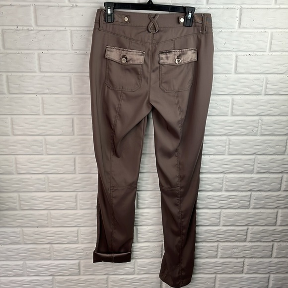 WHITE HOUSE BLACK MARKET Satin Panel Taupe Utility Straight Crop Pants Sz 4L - Picture 7 of 16